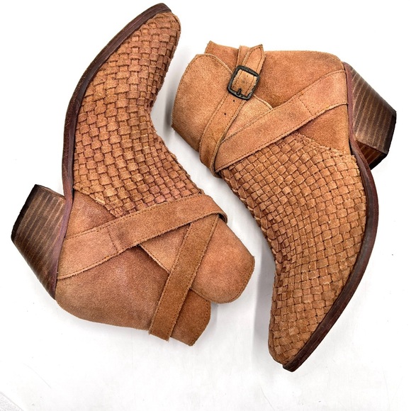 Free People Venture Ankle Boot Suede Tan Bootie Size 37 - Picture 5 of 13